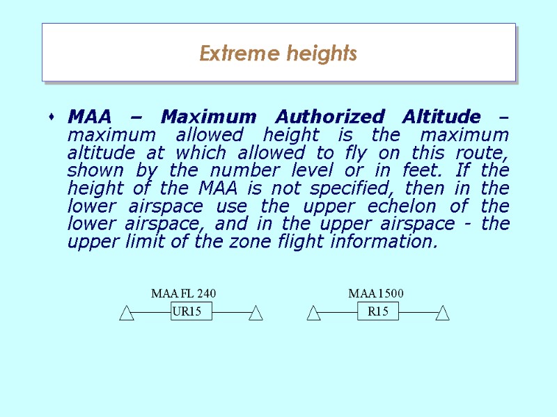 Extreme heights MAA – Maximum Authorized Altitude – maximum allowed height is the maximum